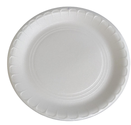 White Large Non-Laminated Round Foam Plate	